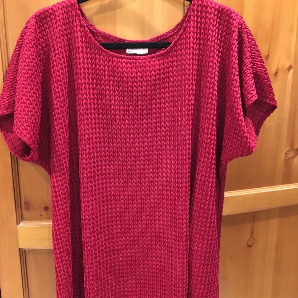 Burgundy plus size blouse.